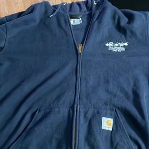 Buddy’s Pizzeria DETROIT CARHARTT Navy Blue Staff Full Zip Pocket Hoodie Large